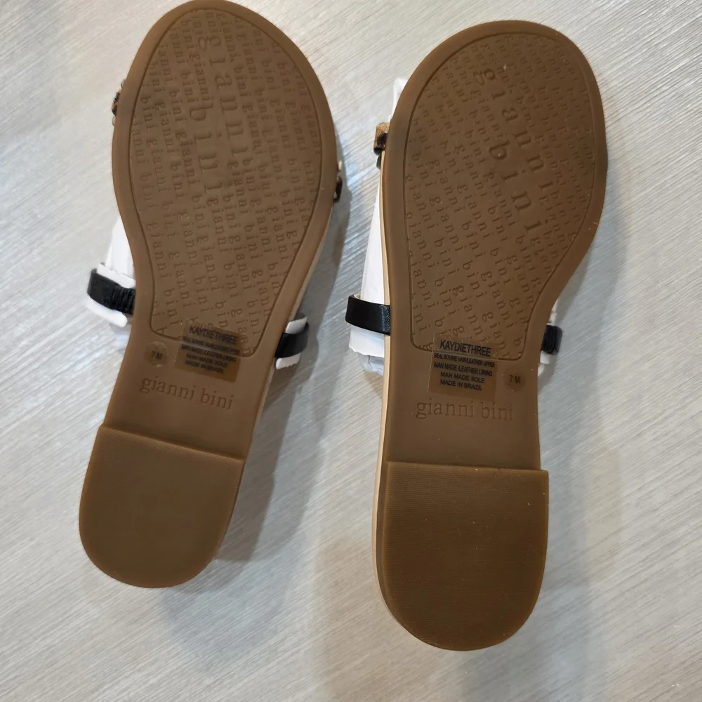 Gianni Bini Leopard and Black Slide Sandals - Picture 3 of 3